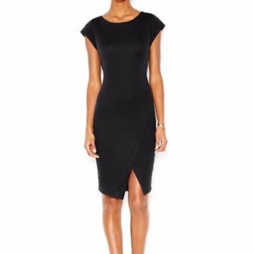 Bar III Textured Cap Sleeve JEWEL Neck Dress